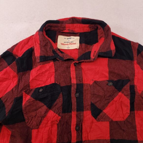 Urban Pipeline Buffalo Check Flannel Long Sleeve Button Shirt Womens Size L Red - Picture 1 of 10